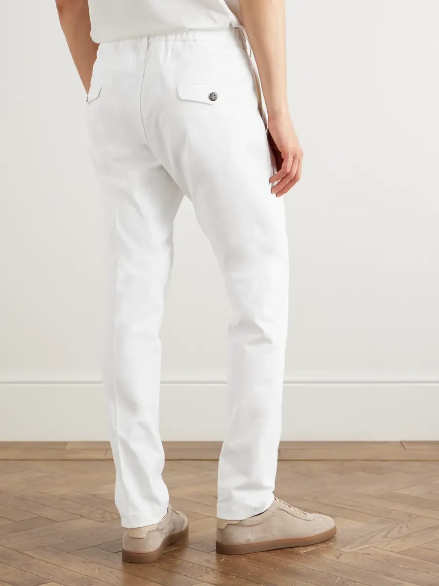 ELEVENTY Straight-Leg Pleated Cotton-Blend Twill Trousers - Men | Thumbnail 4 ELEVENTY Straight-Leg Pleated Cotton-Blend Twill Trousers - Men | Thumbnail 4