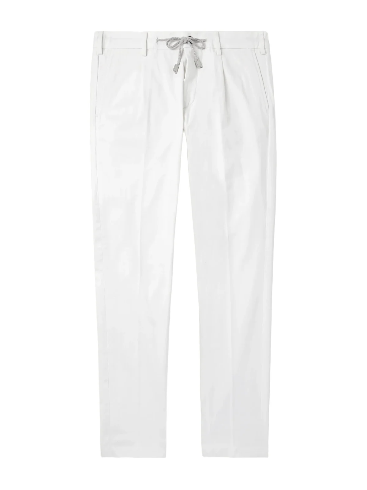 Straight-Leg Pleated Cotton-Blend Twill Trousers - Men