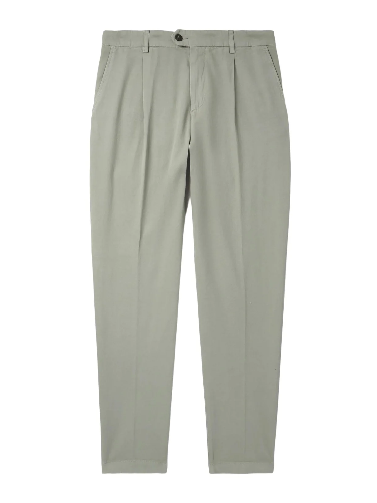Tapered Pleated Stretch Cotton and Lyocell-Blend Twill Trousers - Men Tapered Pleated Stretch Cotton and Lyocell-Blend Twill Trousers - Men