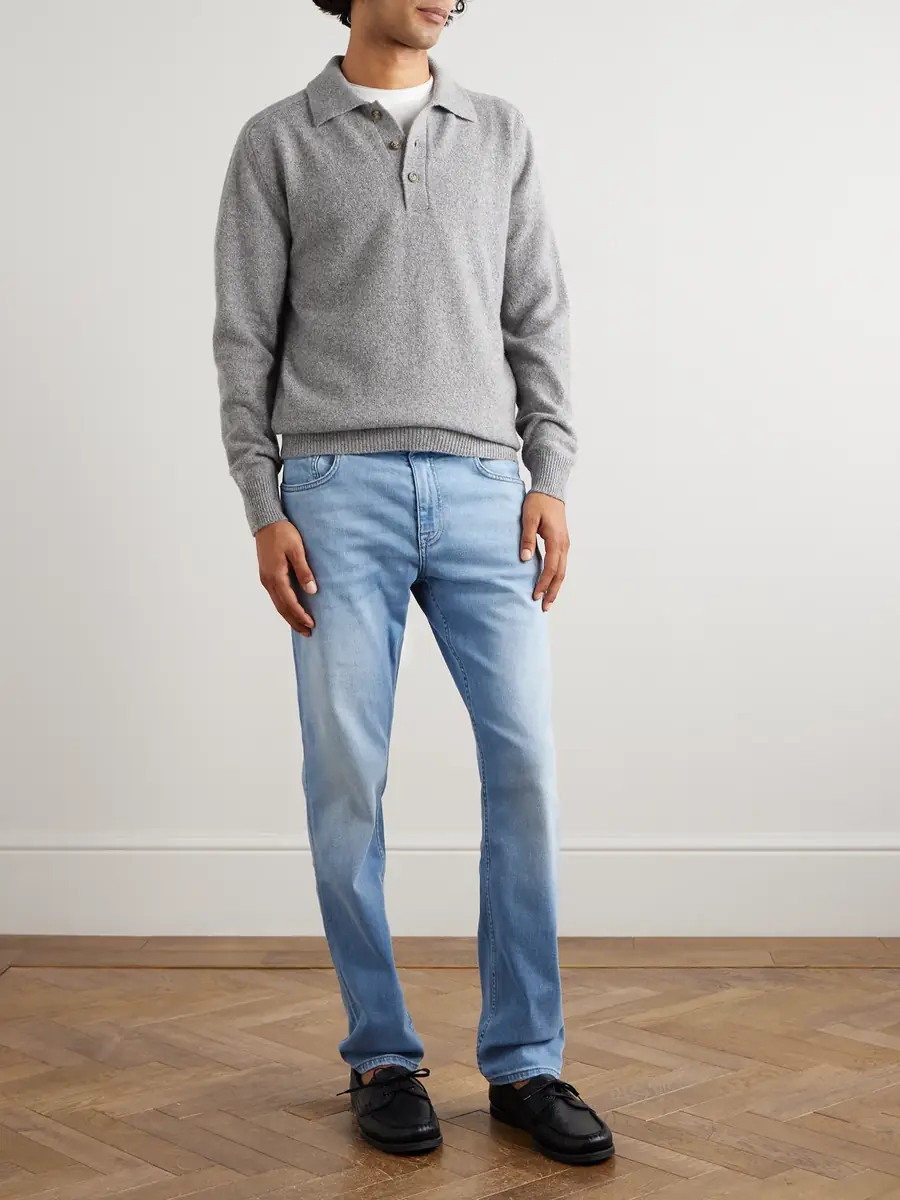 ELEVENTY Wool-Blend Polo Shirt - Men | Thumbnail 2