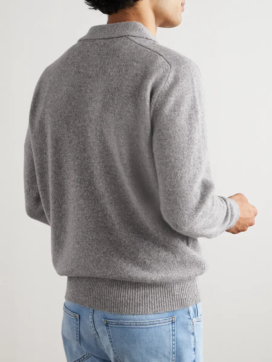ELEVENTY Wool-Blend Polo Shirt - Men | Thumbnail 3