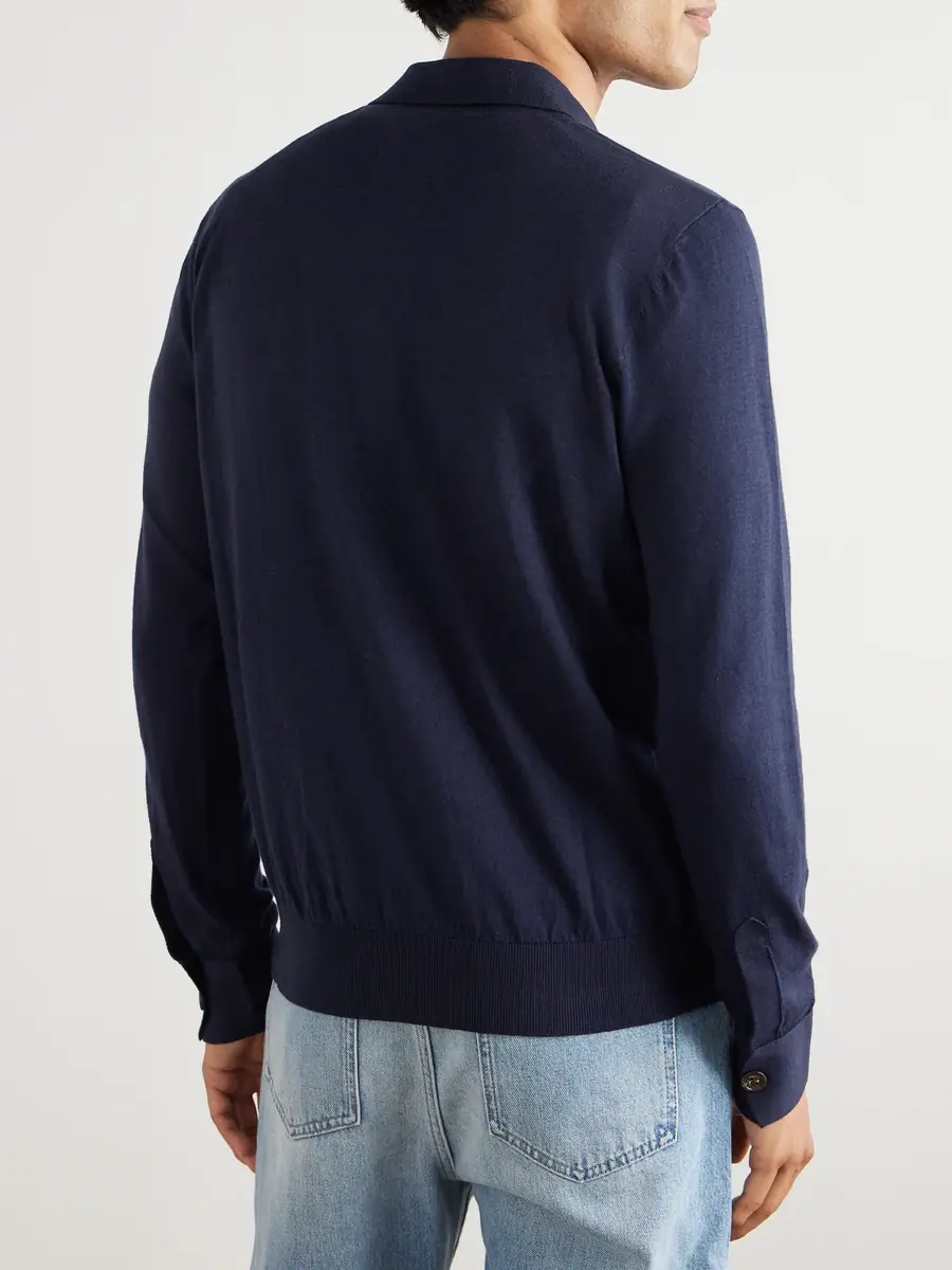 ELEVENTY Slim-Fit Cotton and Cashmere-Blend Polo Shirt - Men | Thumbnail 3