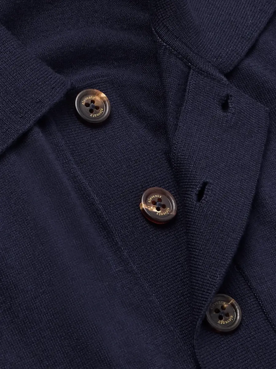 ELEVENTY Slim-Fit Cotton and Cashmere-Blend Polo Shirt - Men | Thumbnail 4