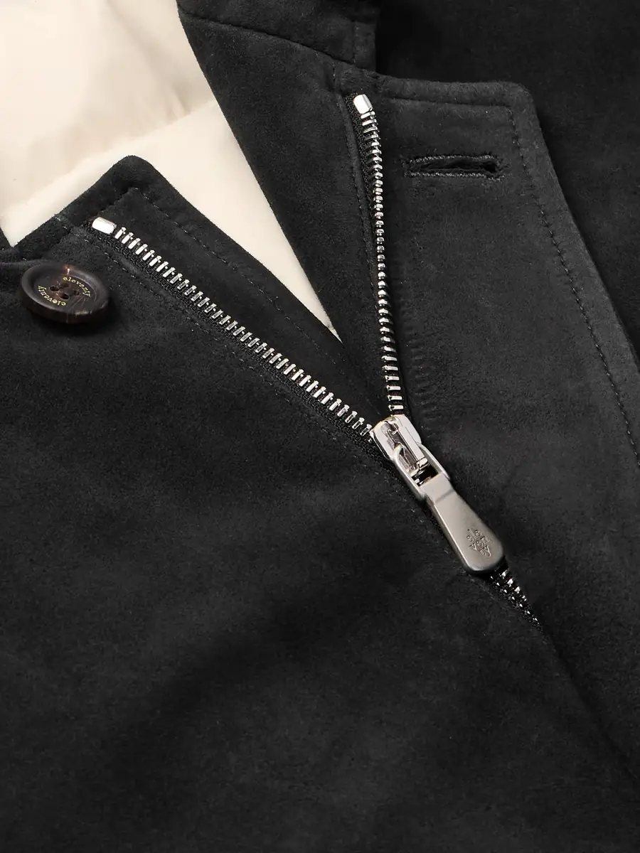 ELEVENTY Slim-Fit Nehru-Collar Padded Suede Down Jacket - Men | Thumbnail 5