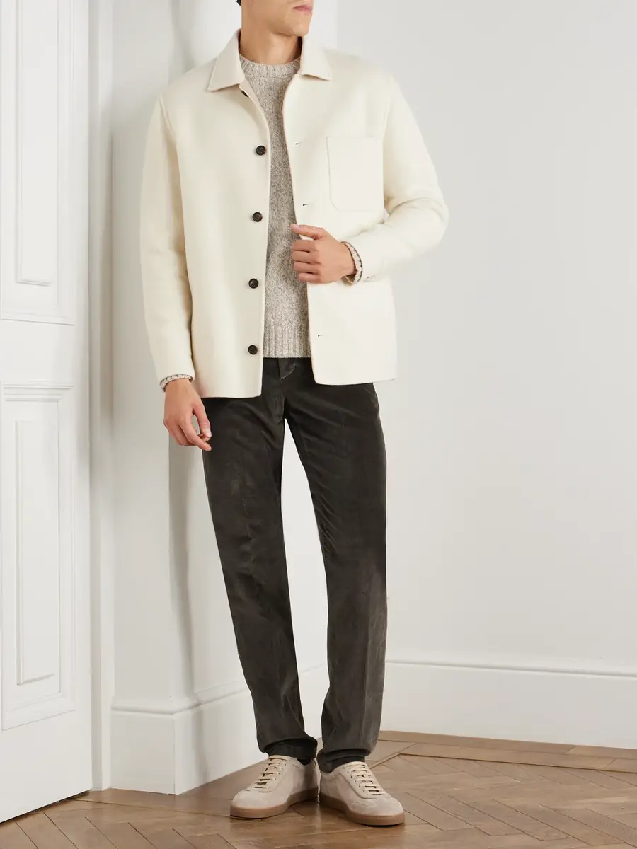 ELEVENTY Straight-Leg Stretch Cotton and Modal-Blend Corduroy Trousers - Men | Thumbnail 2