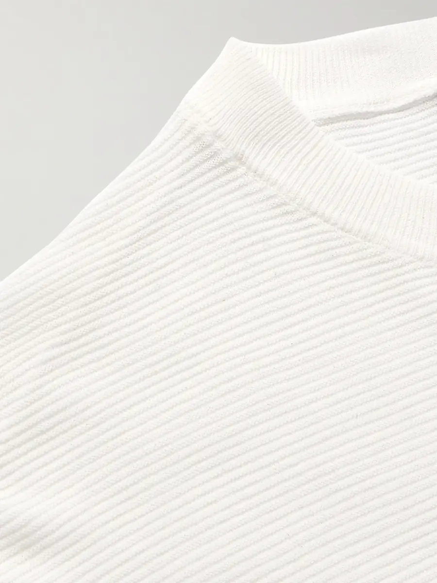 ELEVENTY Slim-Fit Ribbed Cotton T-Shirt - Men | Thumbnail 5 ELEVENTY Slim-Fit Ribbed Cotton T-Shirt - Men | Thumbnail 5
