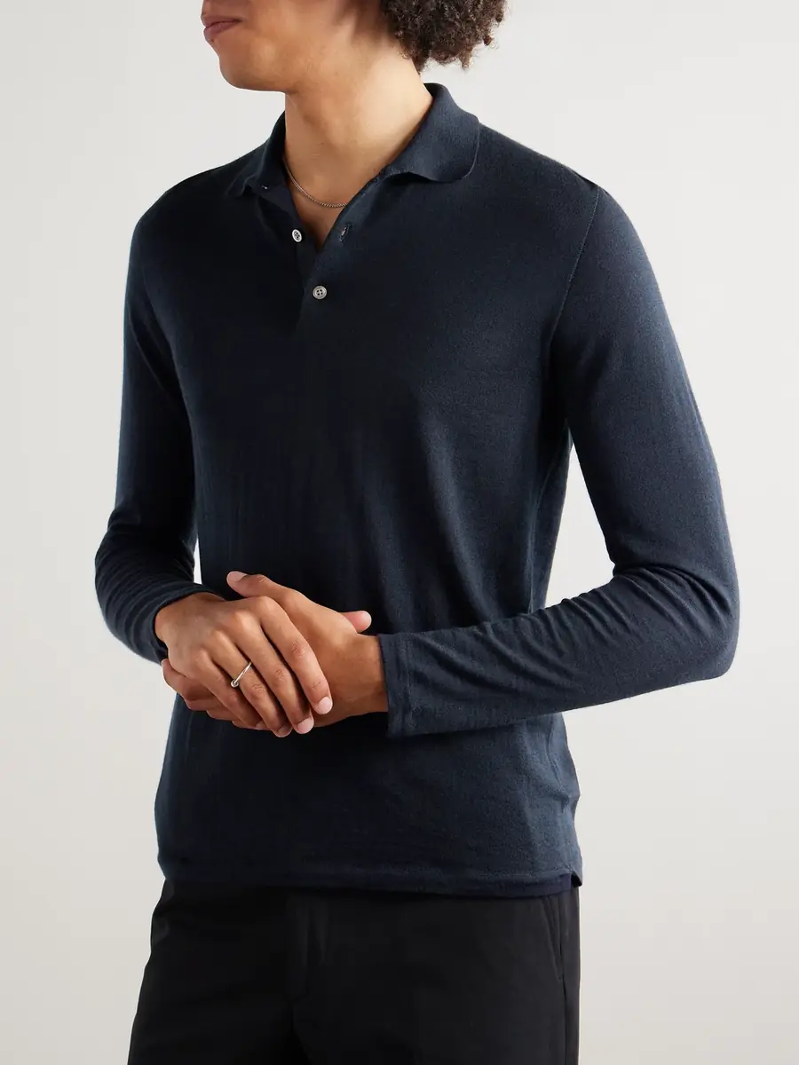 Saman Amel Slim-Fit Wool Polo Shirt - Men | Thumbnail 3 Saman Amel Slim-Fit Wool Polo Shirt - Men | Thumbnail 3