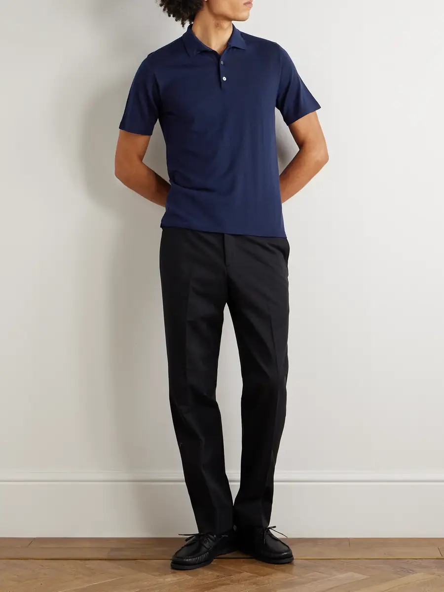 Saman Amel Straight-Leg Cotton-Blend Trousers - Men | Thumbnail 2 Saman Amel Straight-Leg Cotton-Blend Trousers - Men | Thumbnail 2