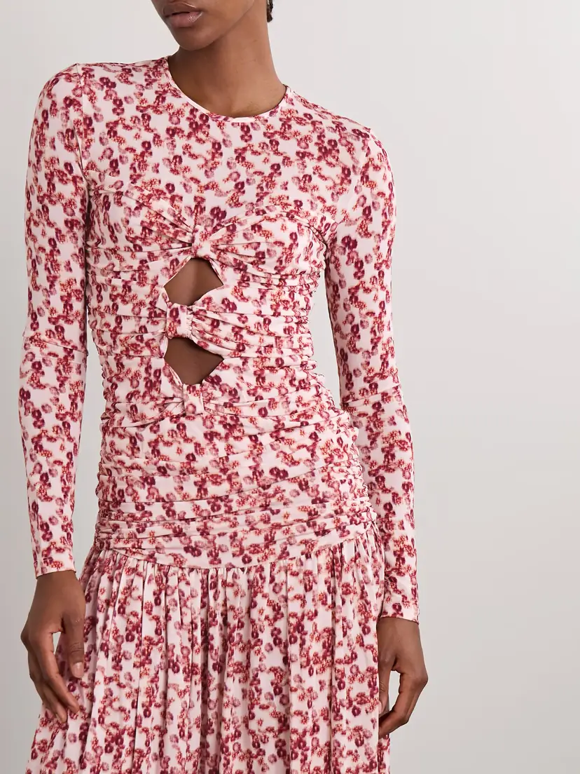 Isabel Marant Gladice Ruched Cutout Floral-print Stretch-jersey Top | Thumbnail 3