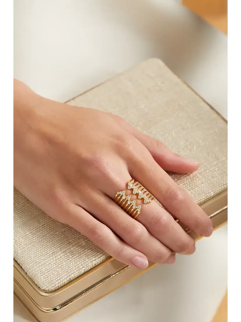 OFIRA Stripe Zz 18-karat Gold Diamond Ring | Thumbnail 2