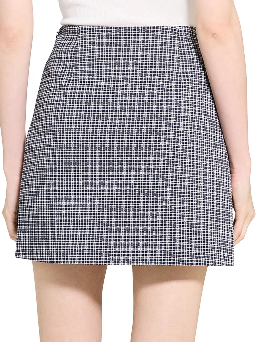 Theory Women's Plaid Knit A-Line Miniskirt | Thumbnail 5 Theory Women's Plaid Knit A-Line Miniskirt | Thumbnail 5