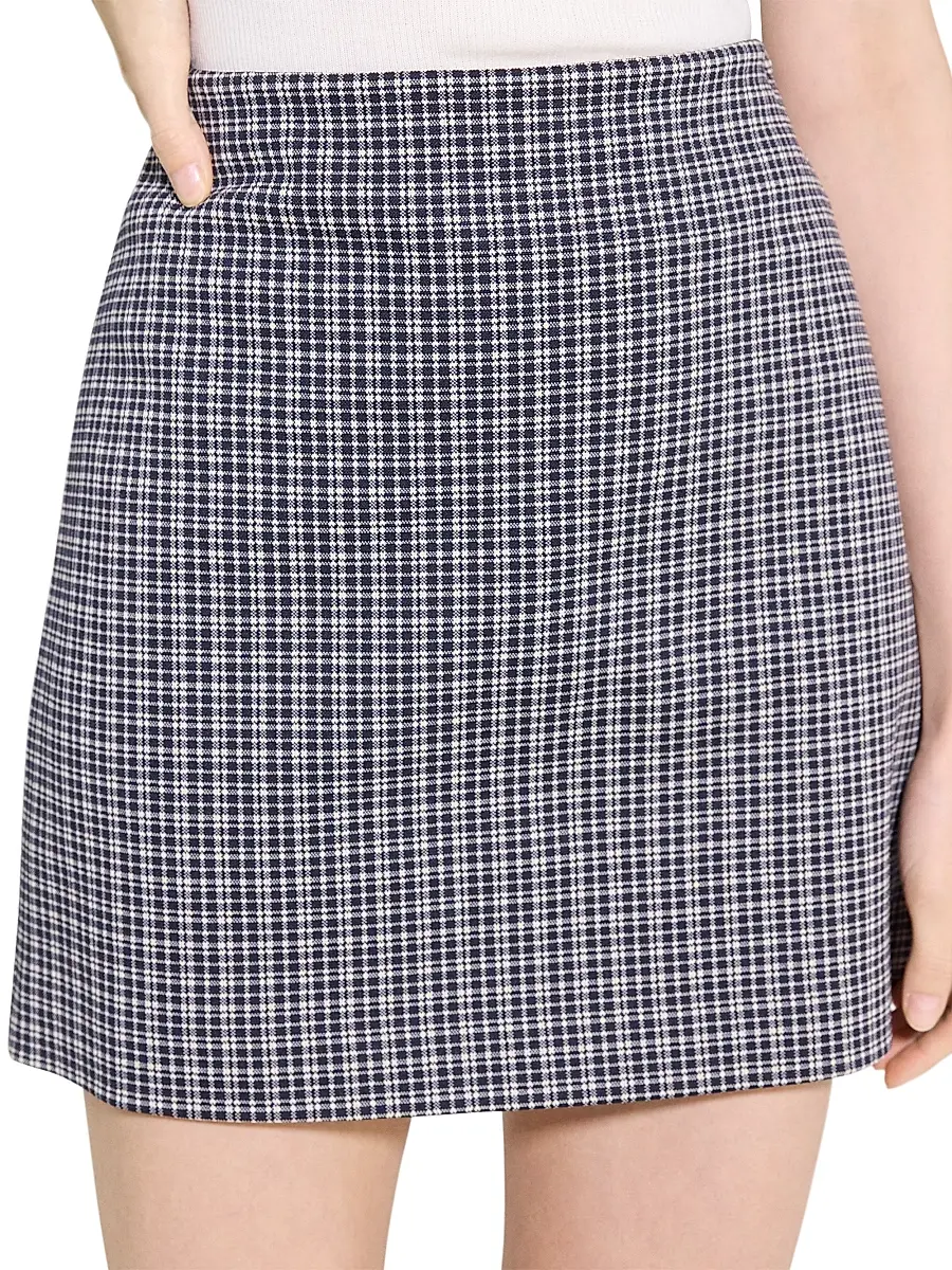 Theory Women's Plaid Knit A-Line Miniskirt | Thumbnail 6 Theory Women's Plaid Knit A-Line Miniskirt | Thumbnail 6