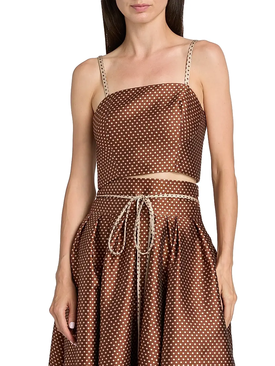 Rosie Assoulin Women's Halfway There Polka Dot Printed Crop Top | Thumbnail 3 Rosie Assoulin Women's Halfway There Polka Dot Printed Crop Top | Thumbnail 3
