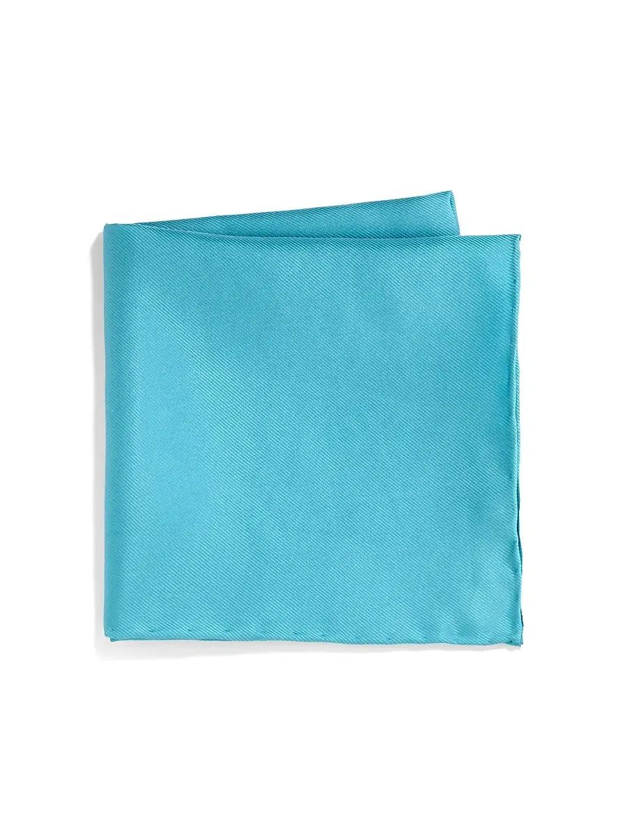 Saks Fifth Avenue Men's Silk Solid Pocket Square - Aqua | Image 1 Saks Fifth Avenue Men's Silk Solid Pocket Square - Aqua | Image 1