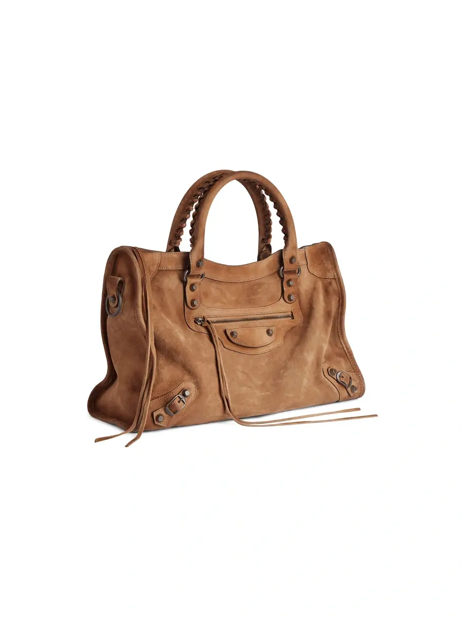Balenciaga Women's Le City Medium Suede Tote Bag | Thumbnail 5