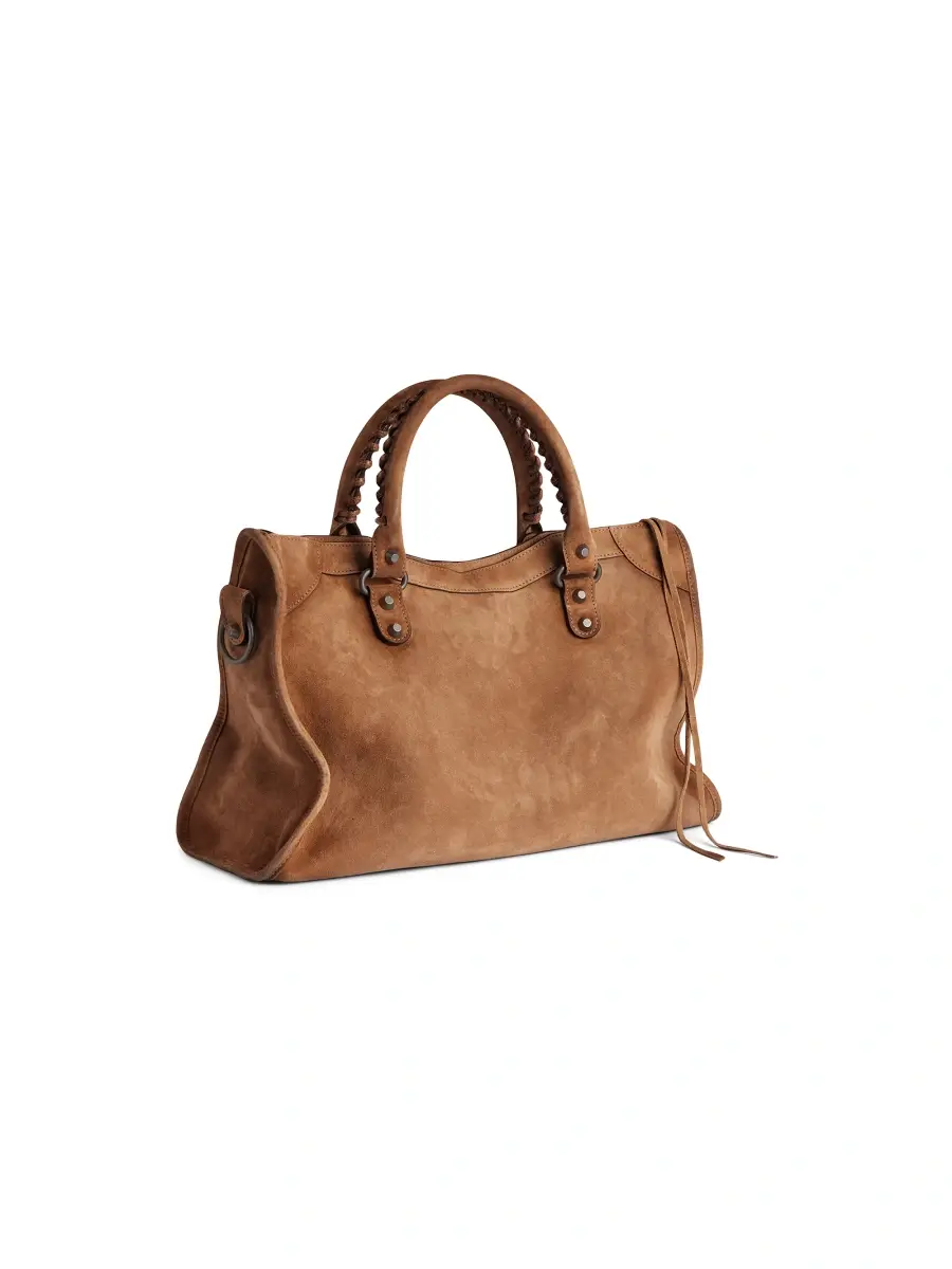 Balenciaga Women's Le City Medium Suede Tote Bag | Thumbnail 6