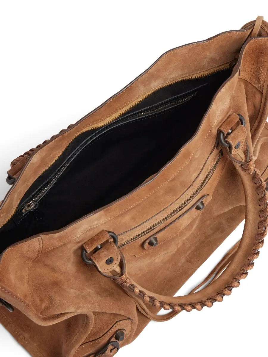 Balenciaga Women's Le City Medium Suede Tote Bag | Thumbnail 8