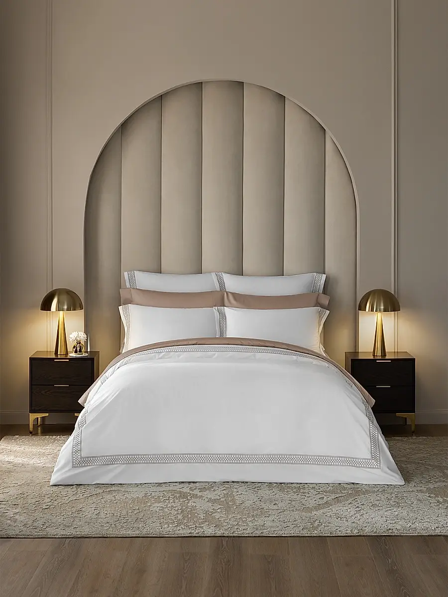 Togas Persephone Sheets & Pillowcases Collection - White With Beige | Thumbnail 2 Togas Persephone Sheets & Pillowcases Collection - White With Beige | Thumbnail 2