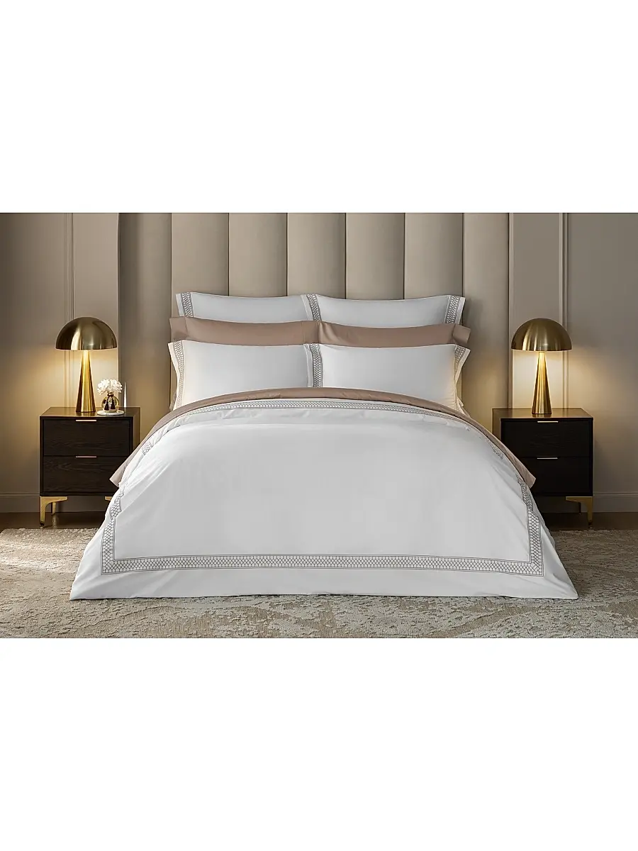 Togas Persephone Sheets & Pillowcases Collection - White With Beige | Thumbnail 3 Togas Persephone Sheets & Pillowcases Collection - White With Beige | Thumbnail 3