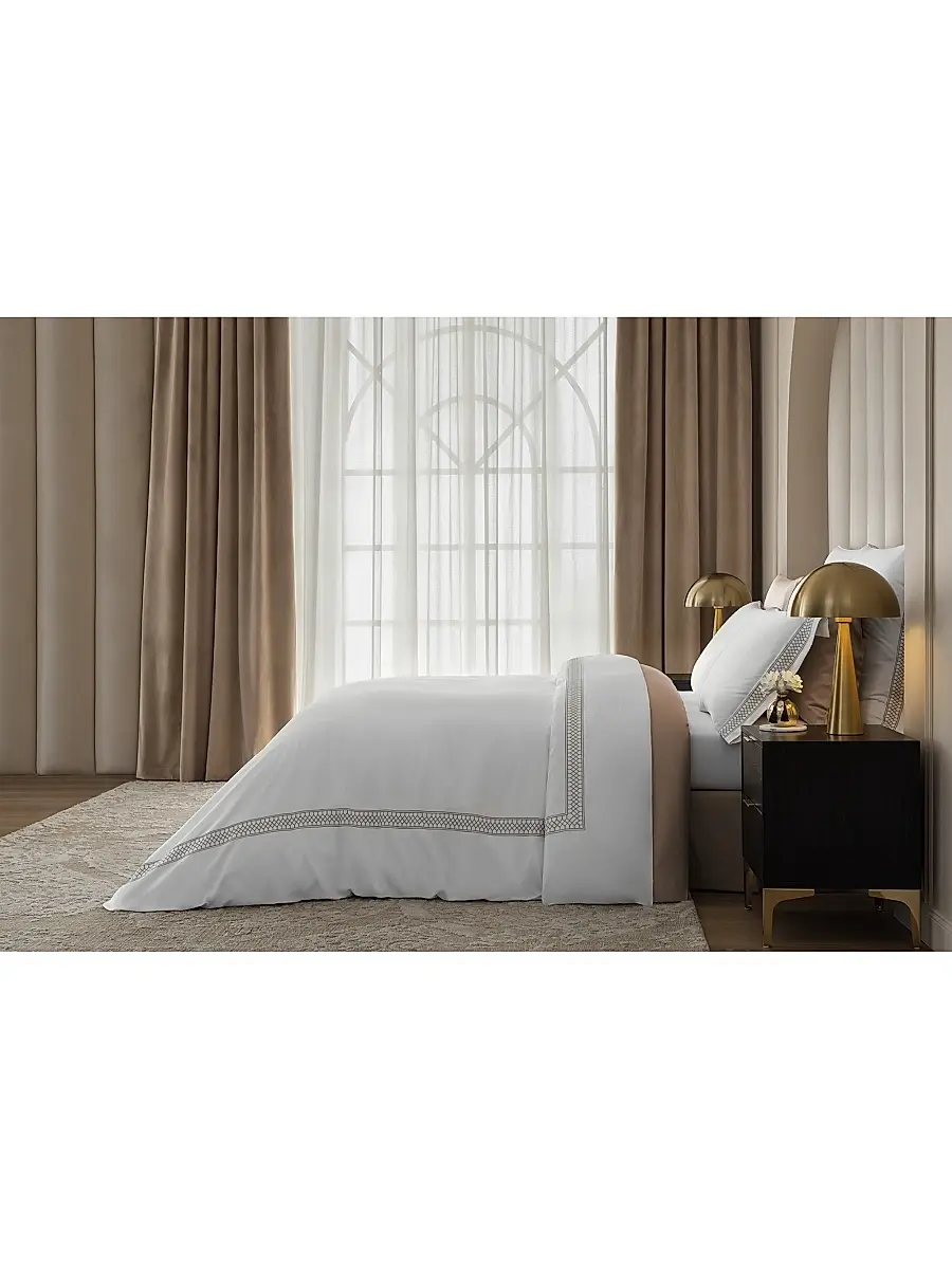 Togas Persephone Sheets & Pillowcases Collection - White With Beige | Thumbnail 4 Togas Persephone Sheets & Pillowcases Collection - White With Beige | Thumbnail 4