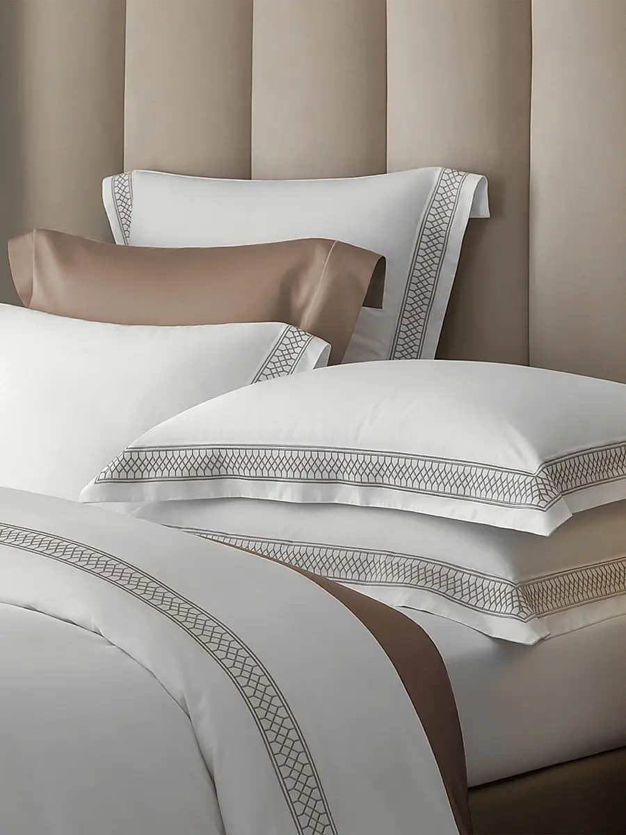 Togas Persephone Sheets & Pillowcases Collection - White With Beige | Thumbnail 5 Togas Persephone Sheets & Pillowcases Collection - White With Beige | Thumbnail 5