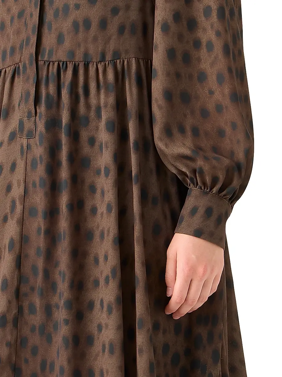 Akris punto Women's Leopard Georgette Maxi Shirtdress | Thumbnail 6