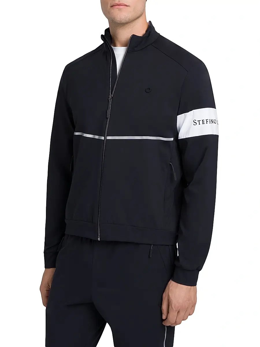 Stefano Ricci Men's Luxury Running Blouson - Navy | Thumbnail 2 Stefano Ricci Men's Luxury Running Blouson - Navy | Thumbnail 2