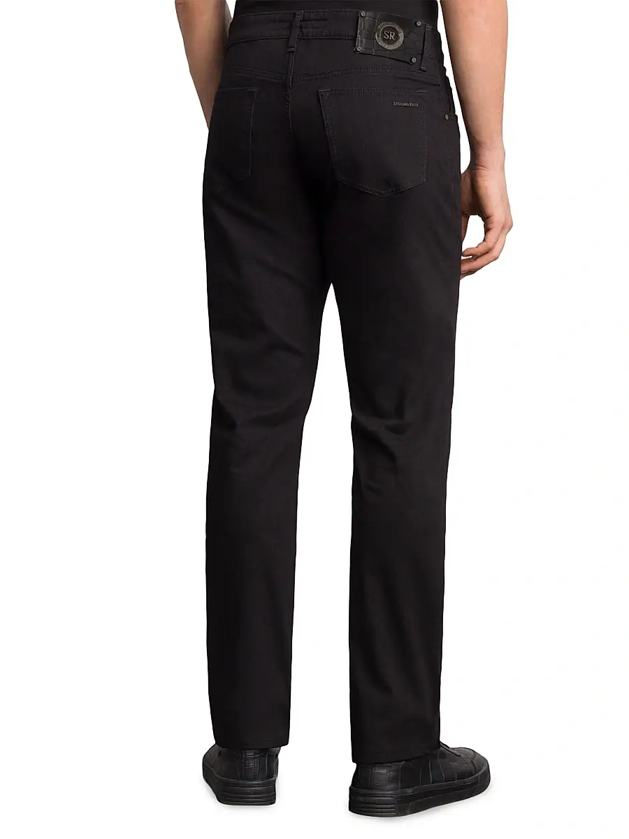 Stefano Ricci Men's Cotton Blend Tapered Jeans - Black | Thumbnail 3 Stefano Ricci Men's Cotton Blend Tapered Jeans - Black | Thumbnail 3