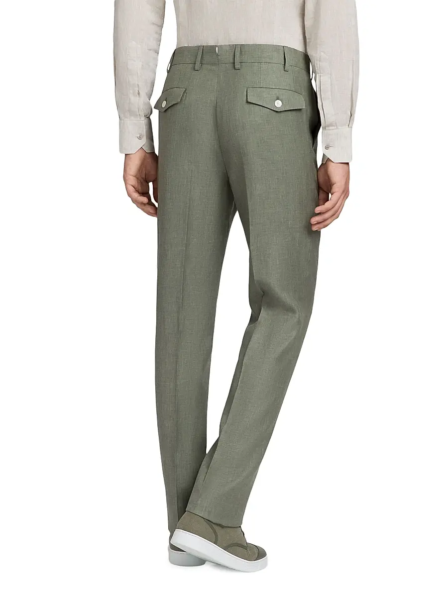 Stefano Ricci Men's Wool and Linen Blend Trousers | Thumbnail 3 Stefano Ricci Men's Wool and Linen Blend Trousers | Thumbnail 3