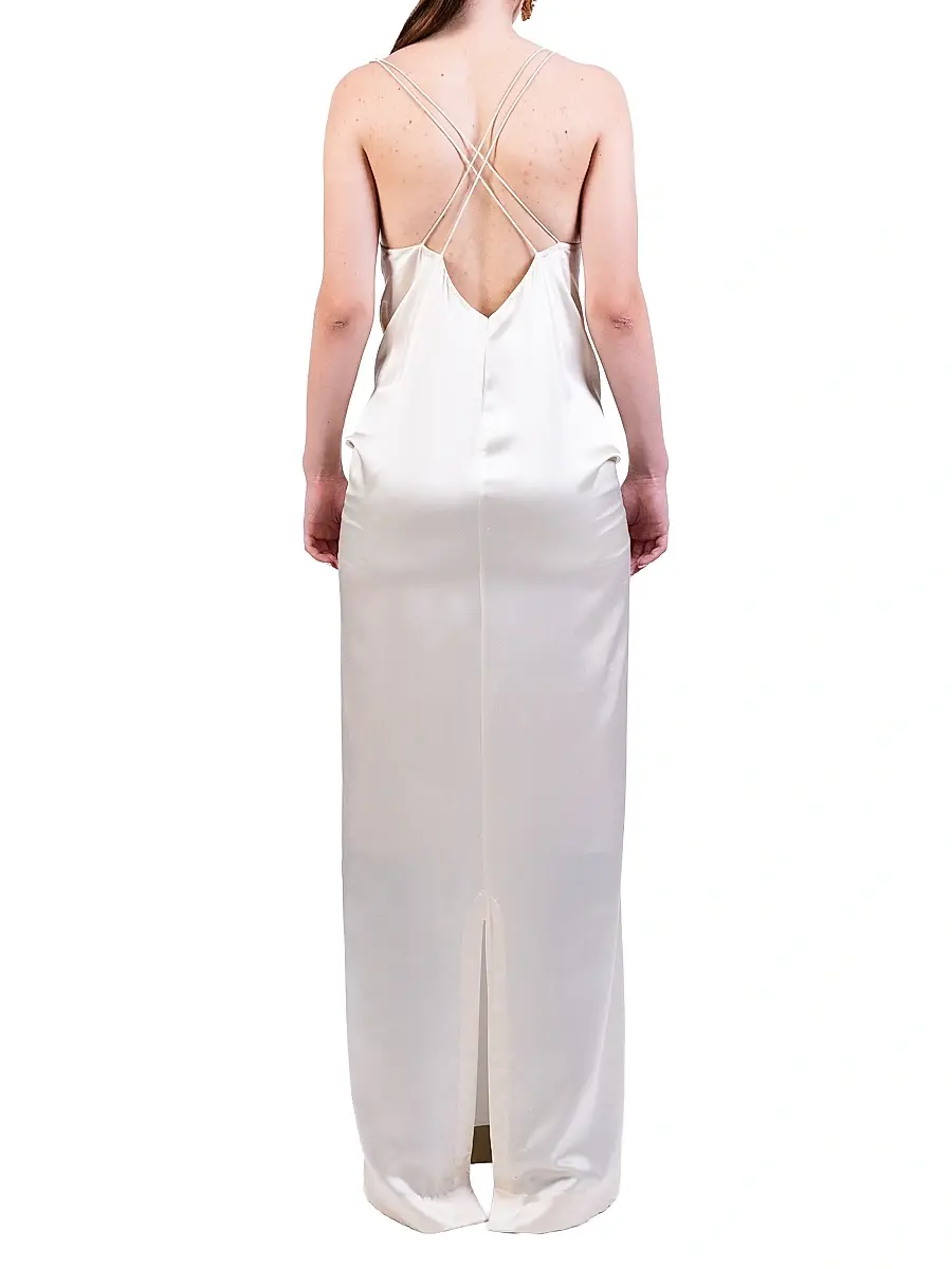 AKOK Anamika Khanna Women's Embellished Embroidered Silk Maxi Dress | Thumbnail 5