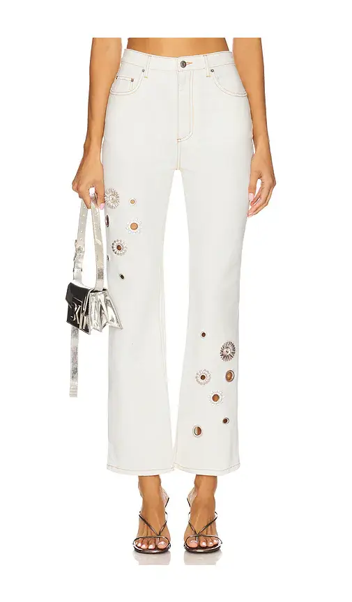AREA Crystal Grommet Straight Leg Jean | Image 1 AREA Crystal Grommet Straight Leg Jean | Image 1