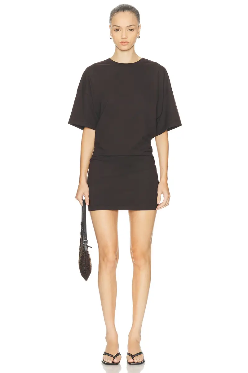 ENZA COSTA Short Sleeve Supima Curve Mini Dress