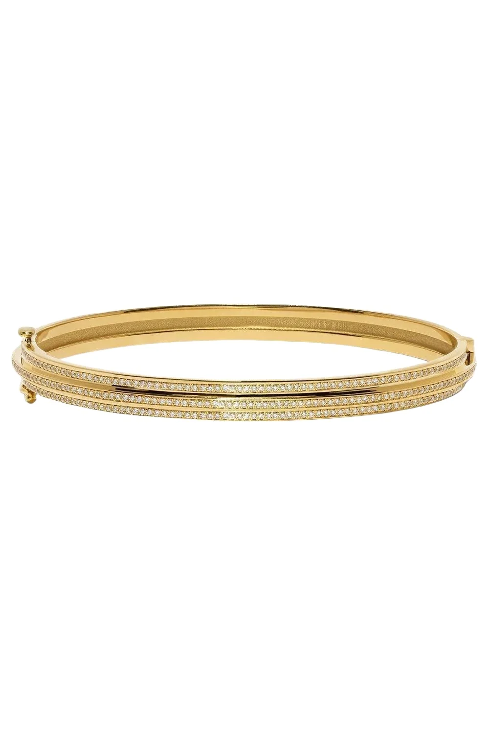 Three Tier Staircase Full Diamond Bangle Bracelet Three Tier Staircase Full Diamond Bangle Bracelet