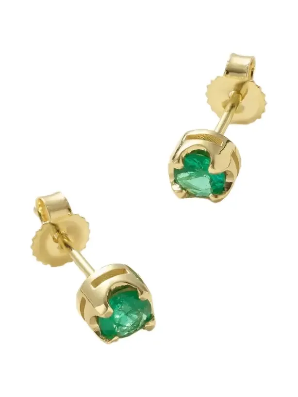 Small Illusion 18-karat Gold Emerald Earrings Small Illusion 18-karat Gold Emerald Earrings