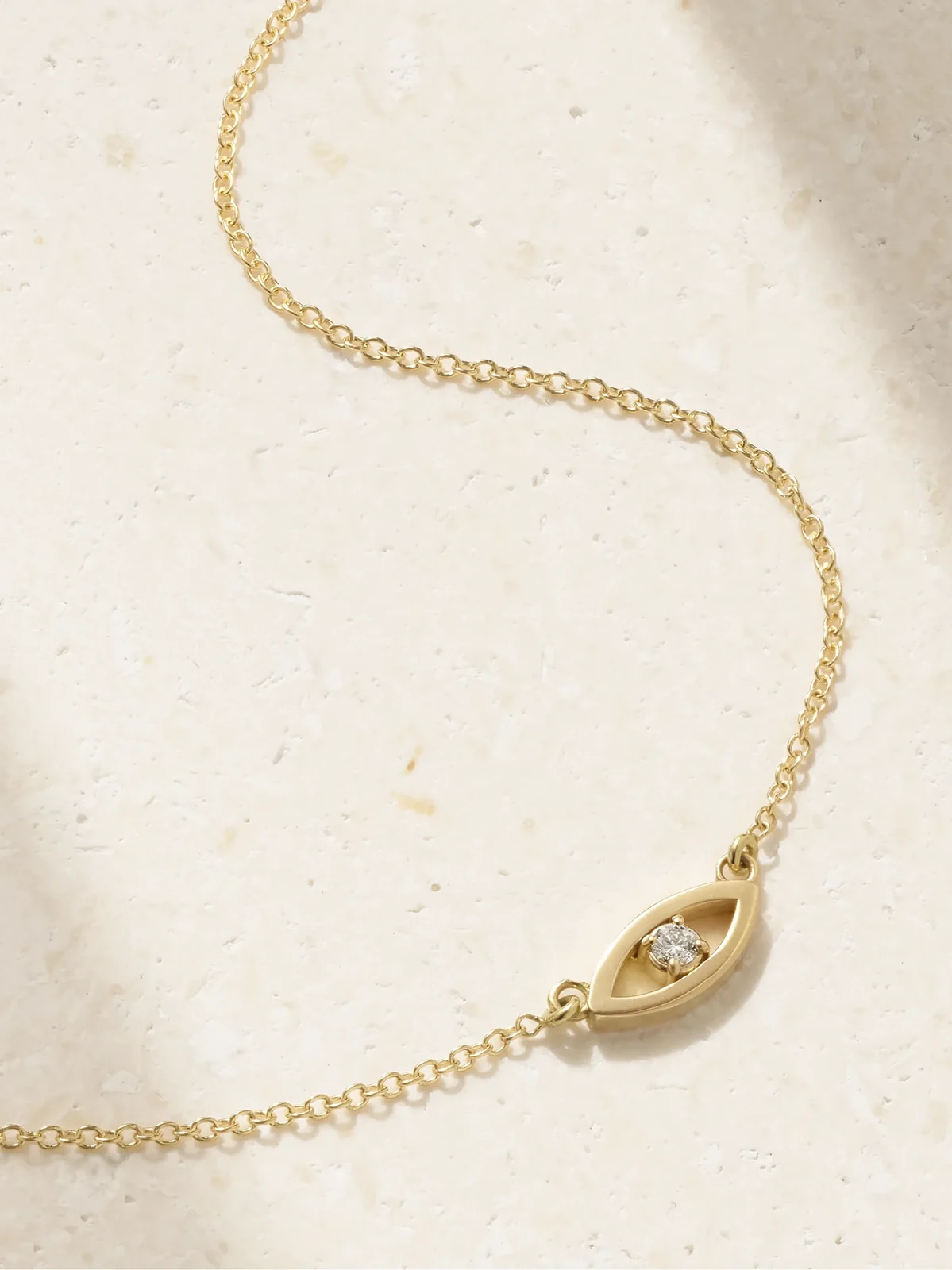 Evil Eye Mini 18-karat Gold Diamond Necklace Evil Eye Mini 18-karat Gold Diamond Necklace