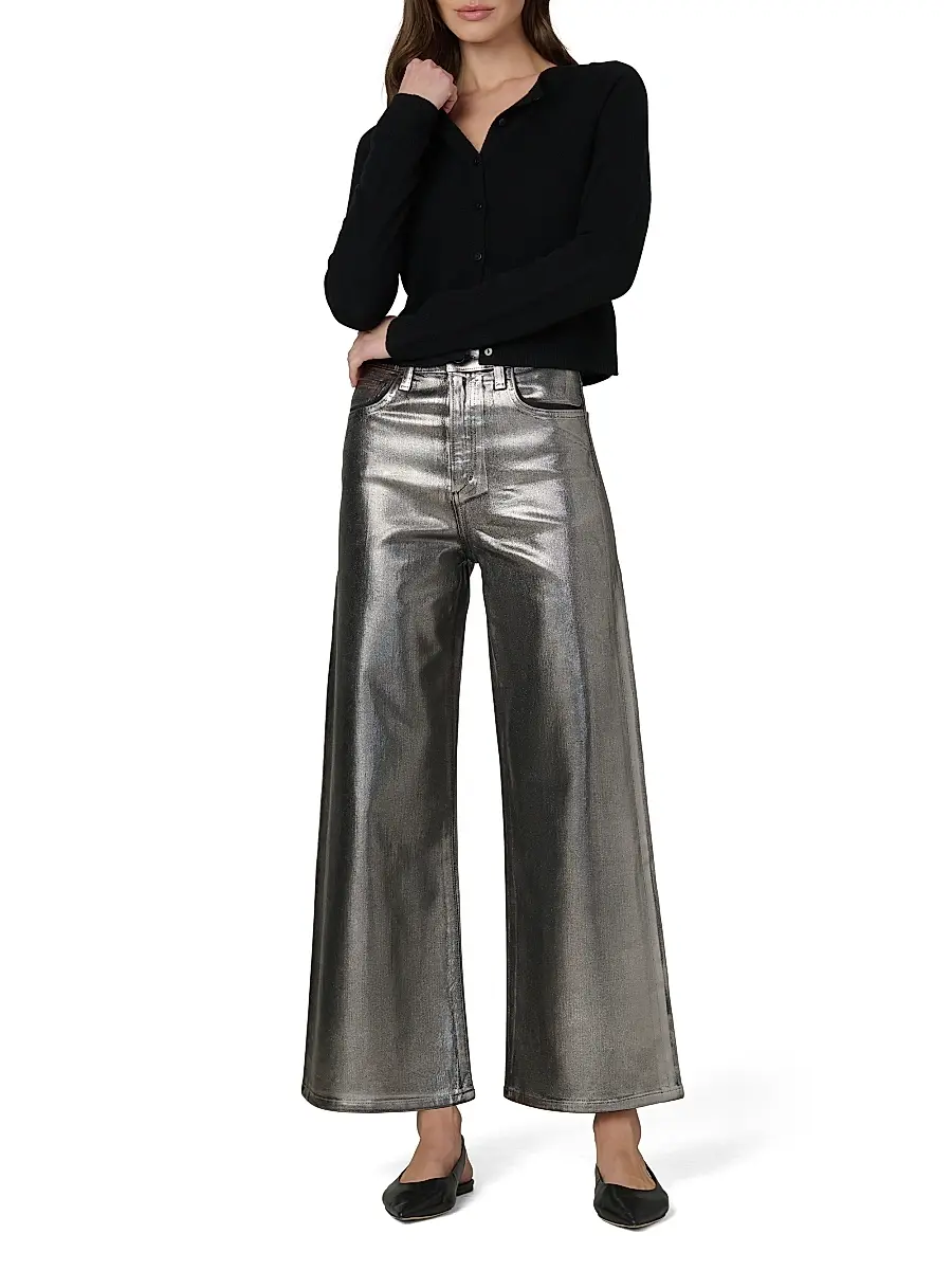 Joe's Jeans Women's The Mia Foiled Wide-Leg Ankle Crop Jeans | Thumbnail 2