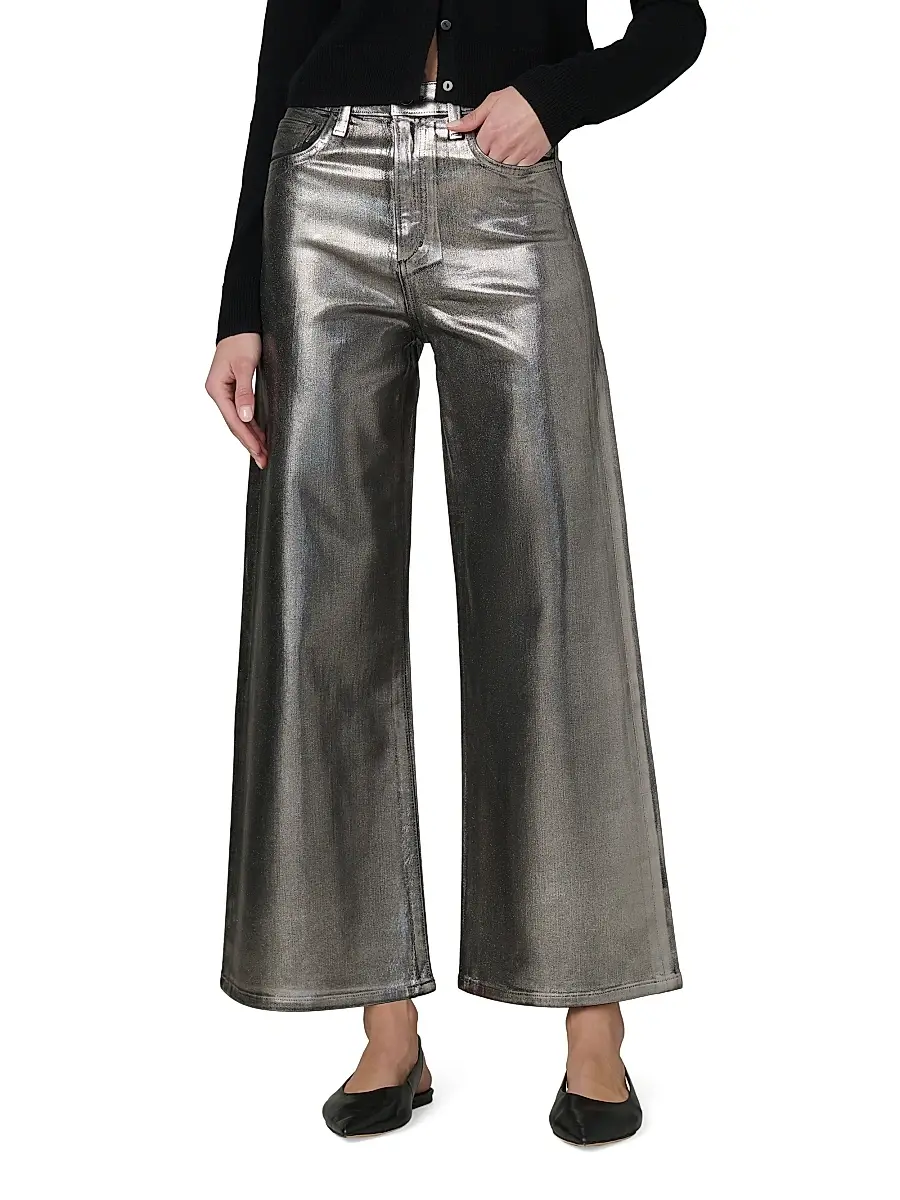 Joe's Jeans Women's The Mia Foiled Wide-Leg Ankle Crop Jeans | Thumbnail 3