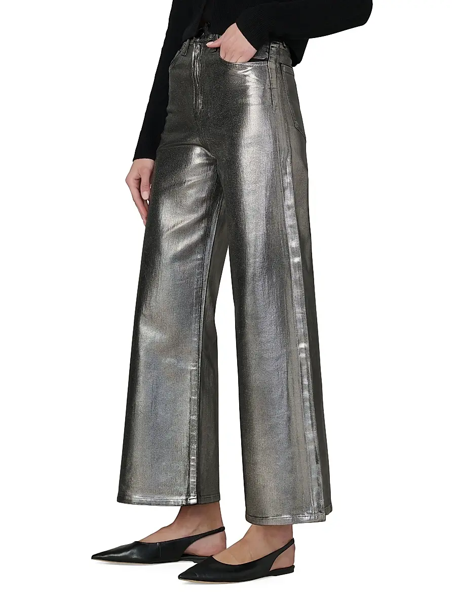 Joe's Jeans Women's The Mia Foiled Wide-Leg Ankle Crop Jeans | Thumbnail 4