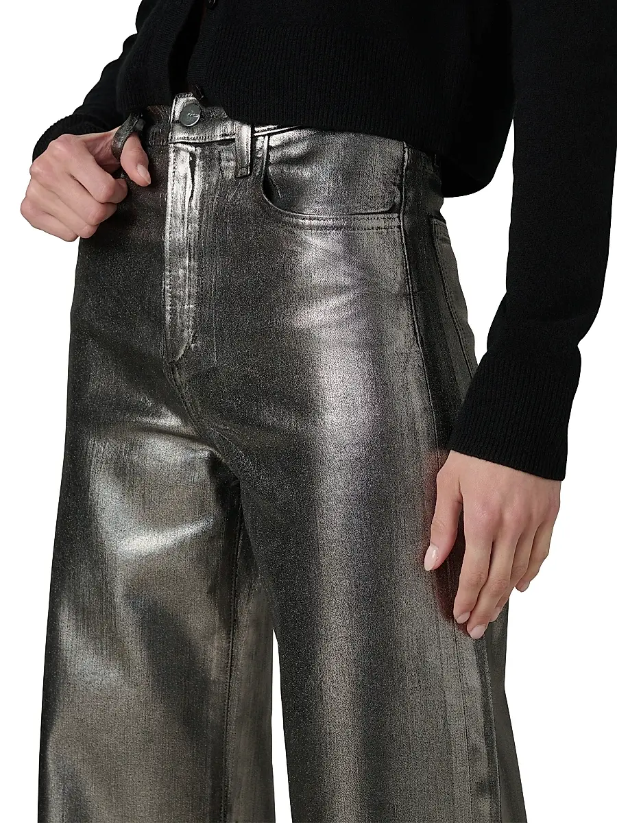 Joe's Jeans Women's The Mia Foiled Wide-Leg Ankle Crop Jeans | Thumbnail 6