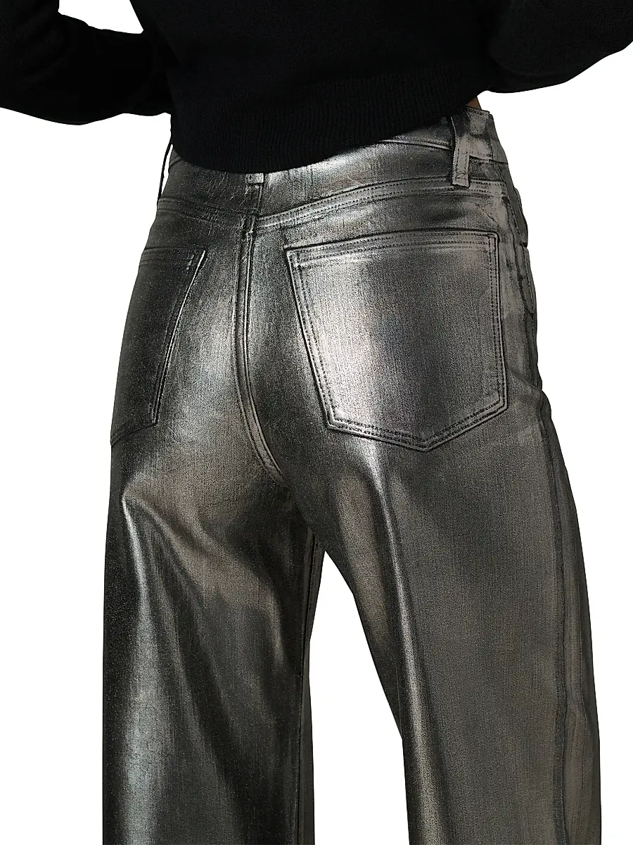 Joe's Jeans Women's The Mia Foiled Wide-Leg Ankle Crop Jeans | Thumbnail 7