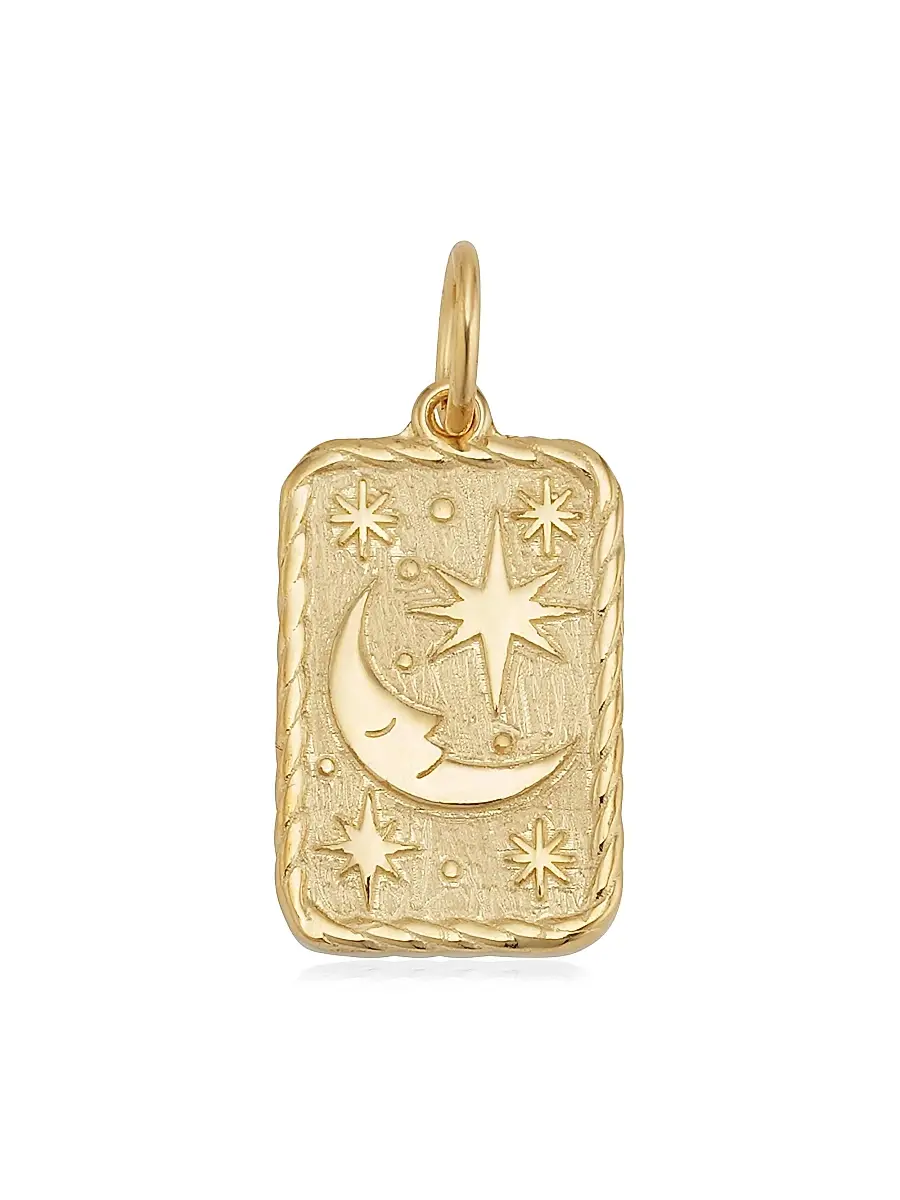 Oradina Women's 14K Yellow Gold Pendant Charm - Gold Moon | Image 1 Oradina Women's 14K Yellow Gold Pendant Charm - Gold Moon | Image 1