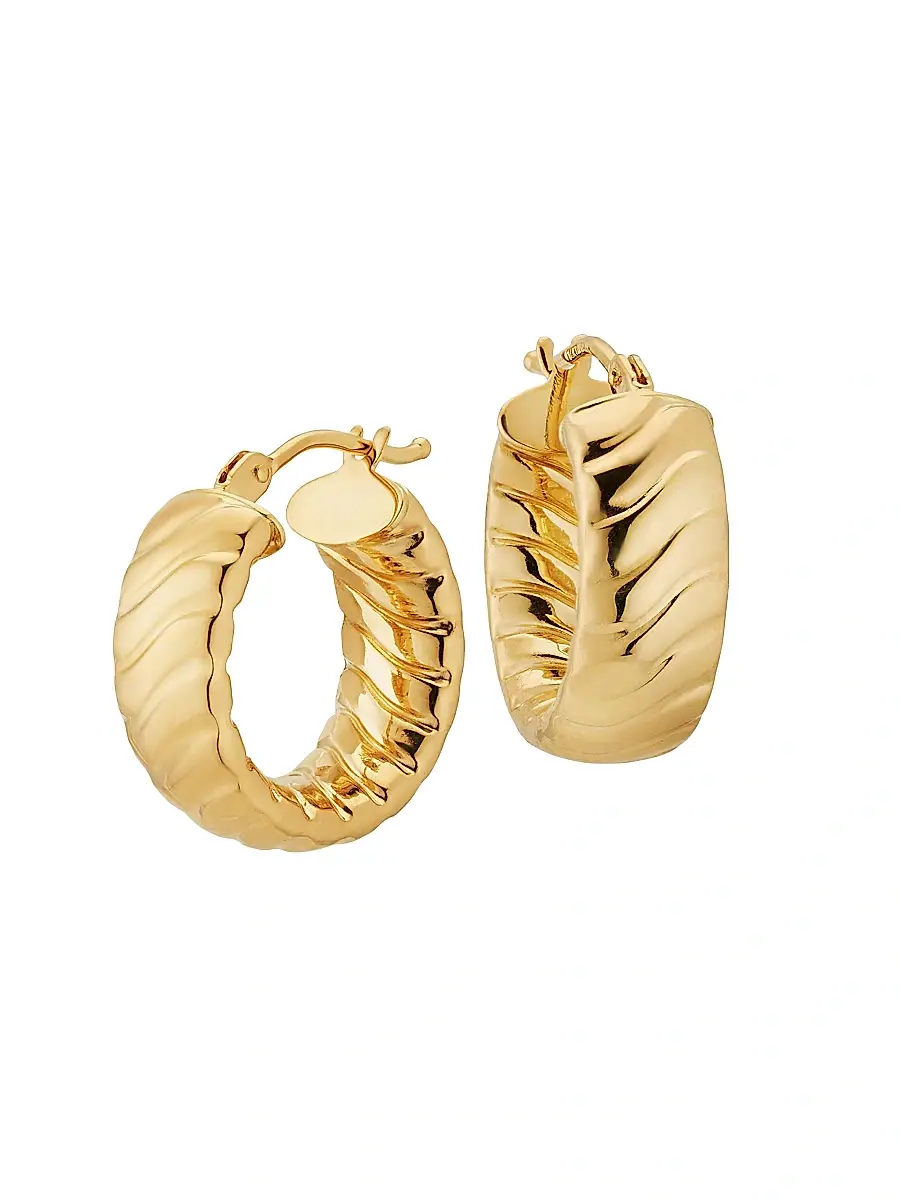 Women's 14K Yellow Gold Cobra Bold Hoops - Gold