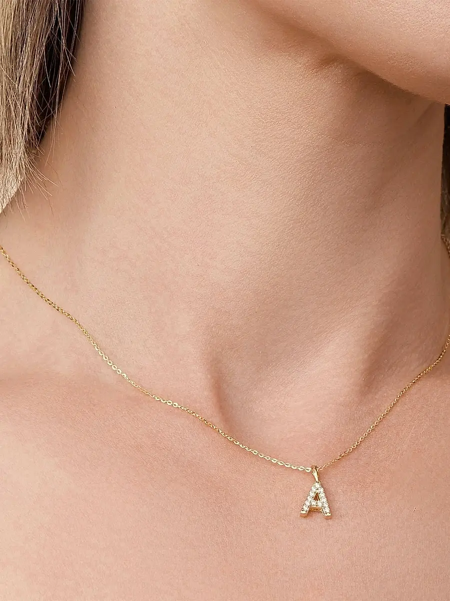 Oradina Women's 14K Yellow Gold Luxe Letter Diamond Initial Pendant Charm - Letter X Gold | Thumbnail 4 Oradina Women's 14K Yellow Gold Luxe Letter Diamond Initial Pendant Charm - Letter X Gold | Thumbnail 4