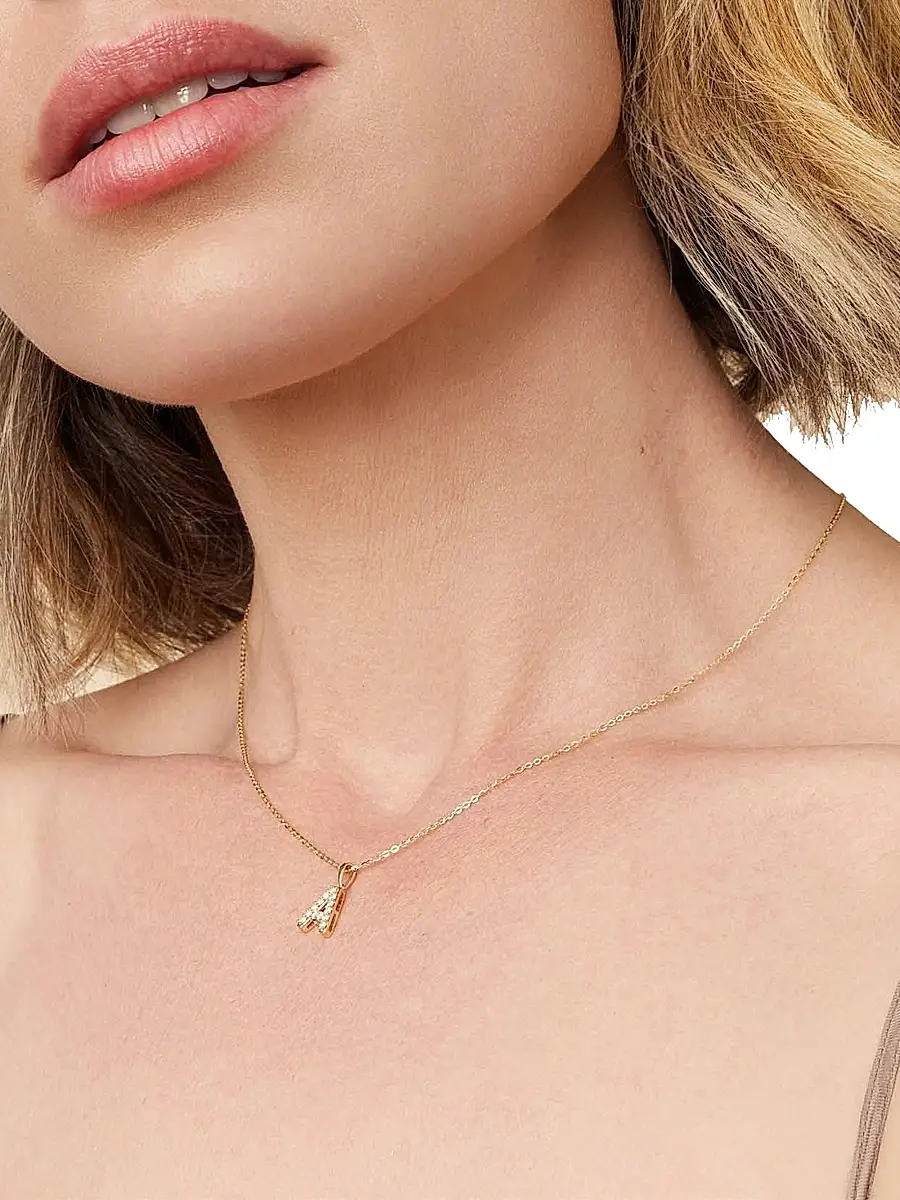 Oradina Women's 14K Yellow Gold Luxe Letter Diamond Initial Pendant Charm - Letter X Gold | Thumbnail 5 Oradina Women's 14K Yellow Gold Luxe Letter Diamond Initial Pendant Charm - Letter X Gold | Thumbnail 5