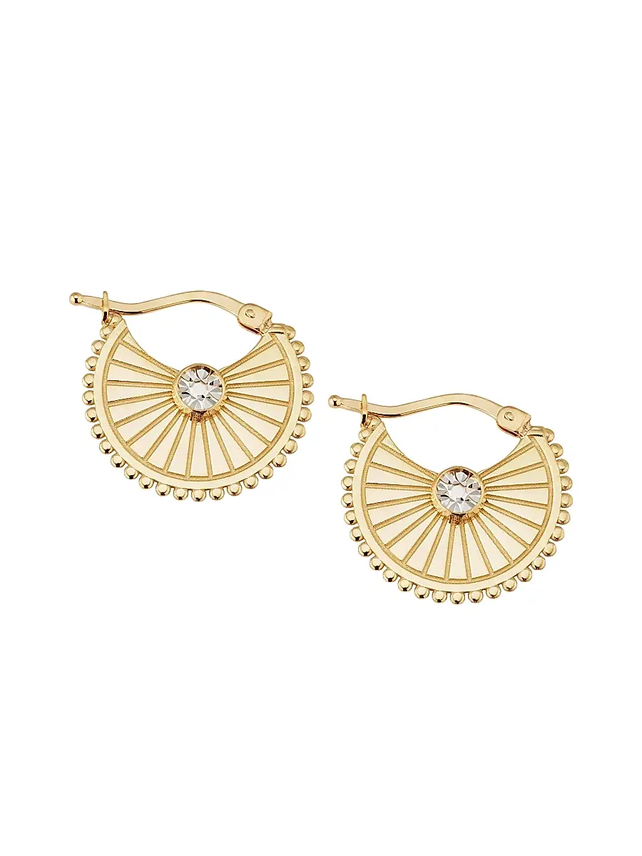 Oradina Women's 14K Yellow Gold Stellar Hoops - Gold | Thumbnail 6 Oradina Women's 14K Yellow Gold Stellar Hoops - Gold | Thumbnail 6