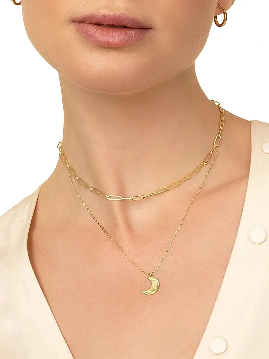 Oradina Women's 14K Yellow Gold Moonburst Charm Pendant - Gold | Thumbnail 3 Oradina Women's 14K Yellow Gold Moonburst Charm Pendant - Gold | Thumbnail 3