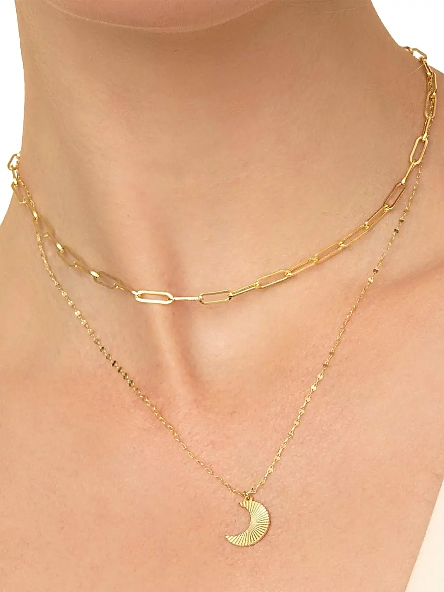 Oradina Women's 14K Yellow Gold Moonburst Charm Pendant - Gold | Thumbnail 4 Oradina Women's 14K Yellow Gold Moonburst Charm Pendant - Gold | Thumbnail 4