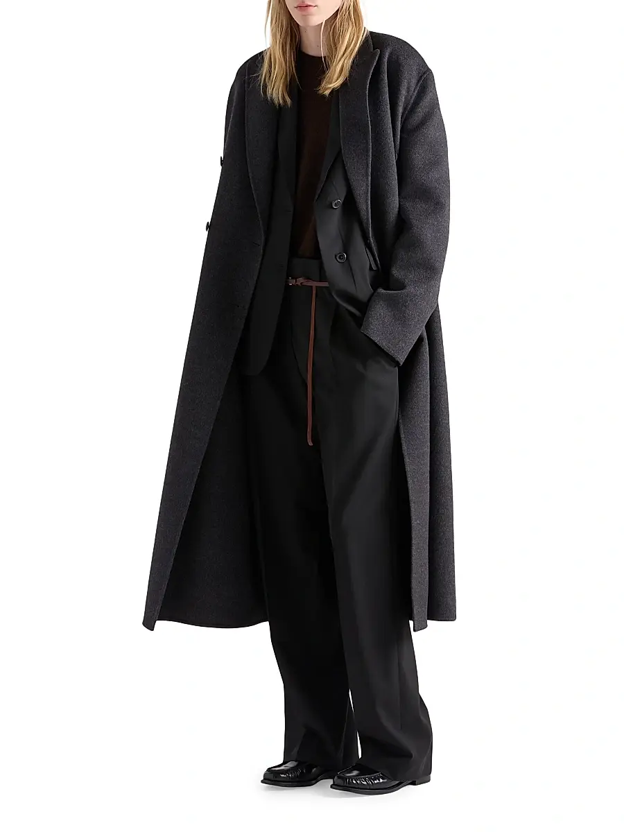 Prada Women's Single-Breasted Jacket in Superfine Wool - Black | Thumbnail 6 Prada Women's Single-Breasted Jacket in Superfine Wool - Black | Thumbnail 6