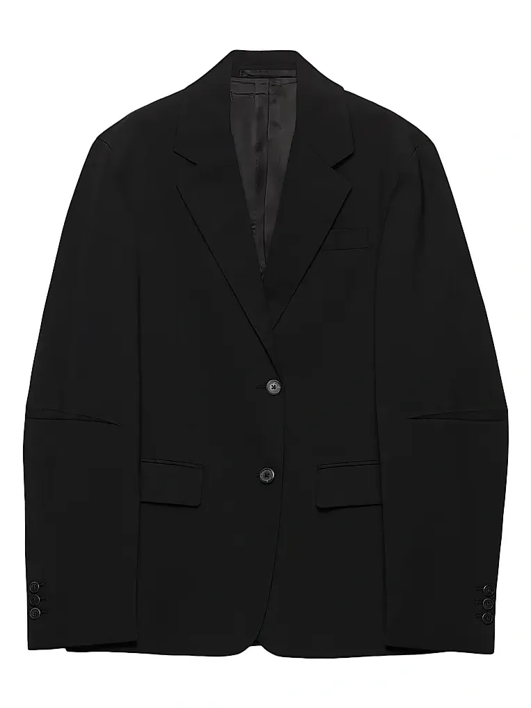 Women's Single-Breasted Jacket in Superfine Wool - Black Women's Single-Breasted Jacket in Superfine Wool - Black