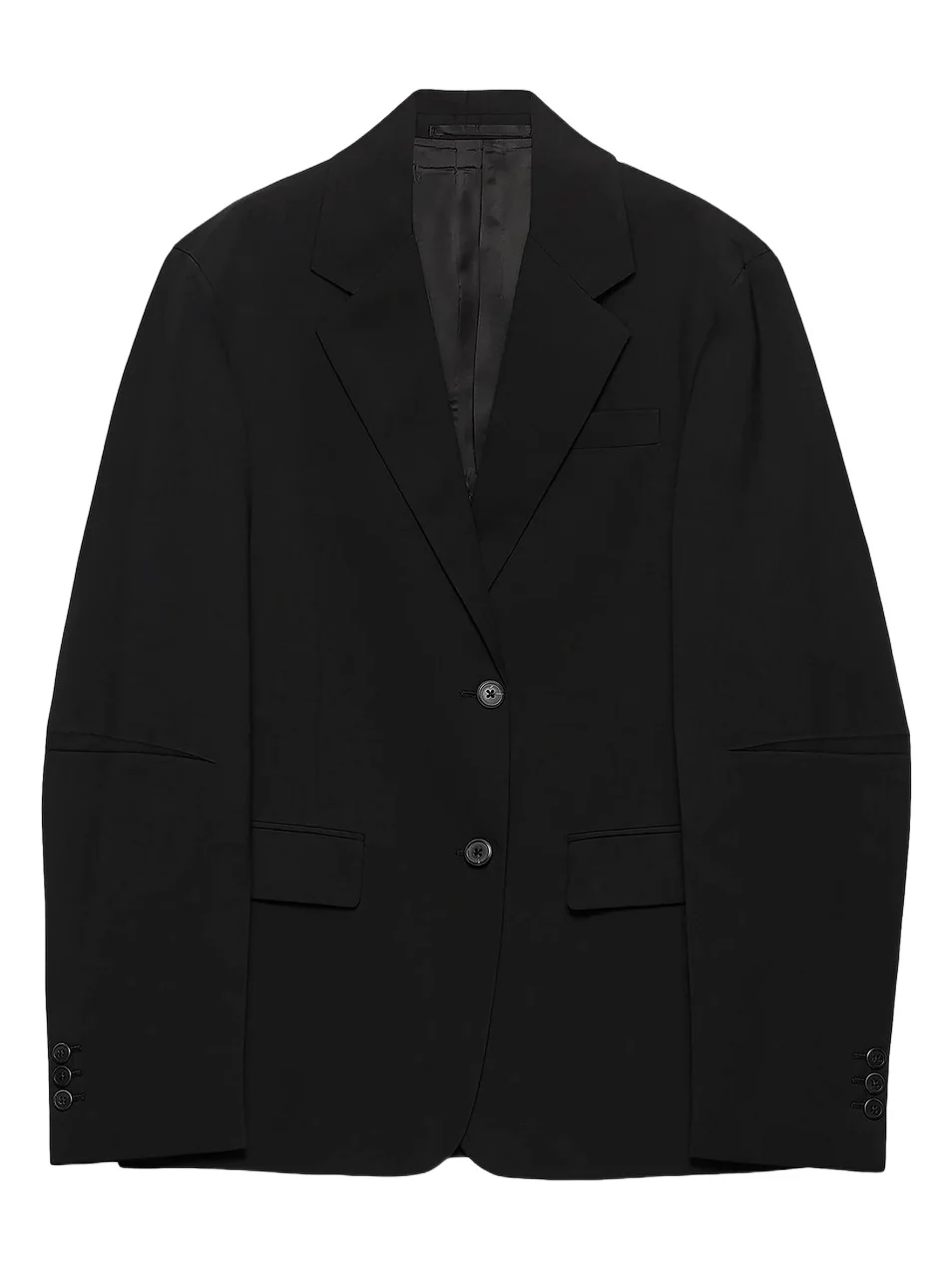 Women's Single-Breasted Jacket in Superfine Wool - Black